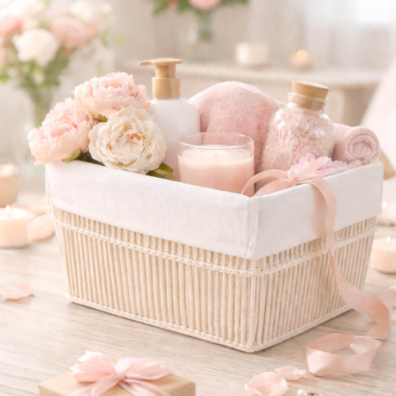 Ensemble de 3 paniers en corde de coton blanc avec doublure en tissu