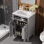 Meuble-lavabo gris 24 po avec lavabo en céramique, portes à fermeture en douceur et rangement compact-549919590