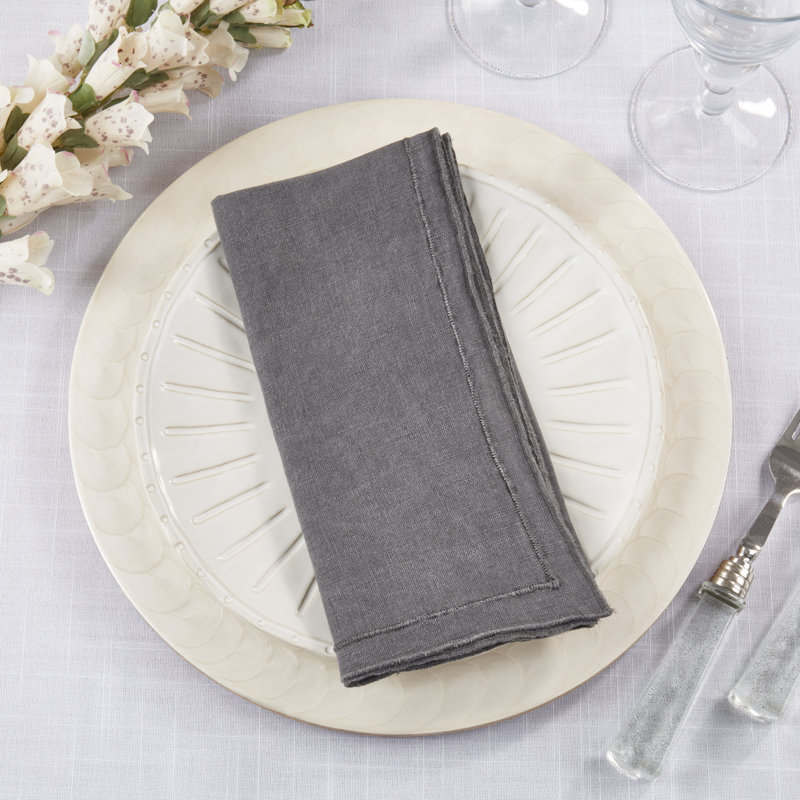 Ensemble de 4 serviettes de table Aneta, Gris