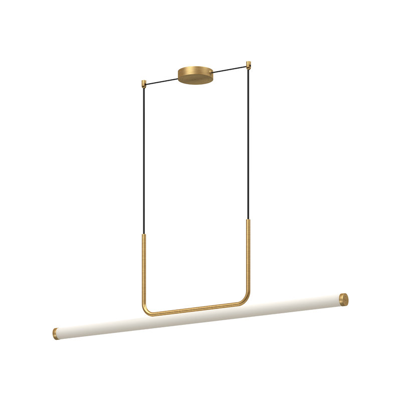 Vesper 1 - Light LED Pendant, 13.63" H x 48.25" W x 1.75" D, Brushed Gold