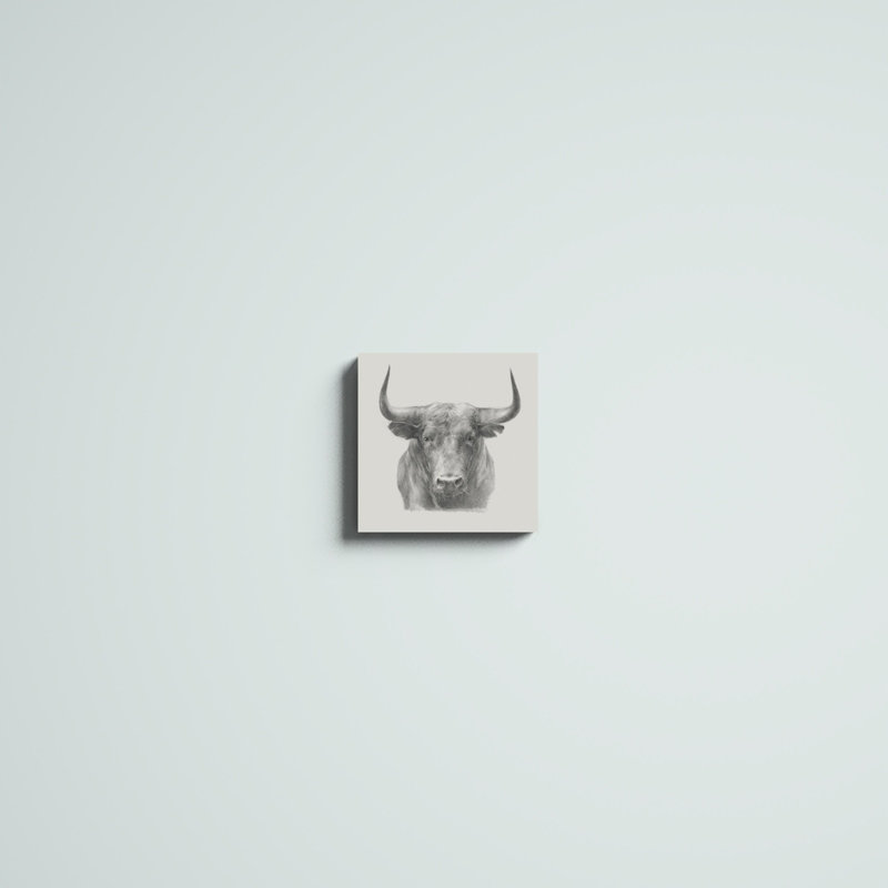 «Black Bull», peinture sur toile, H 12 po x l 12 po