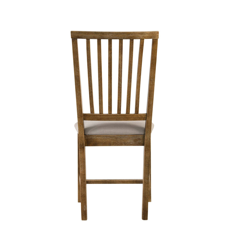 Chaise d'appoint en lin brun clair et chêne vieilli, ensemble de 2
