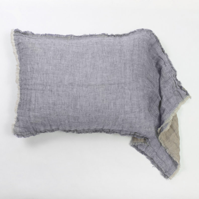 Jaden Linen Coverlet Set, Blue, King Coverlet + 2 Shams