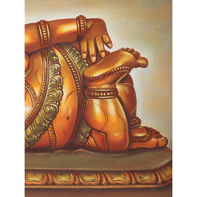Ganesha, peinture de sculpture | Huile sur toile | Avec cadre