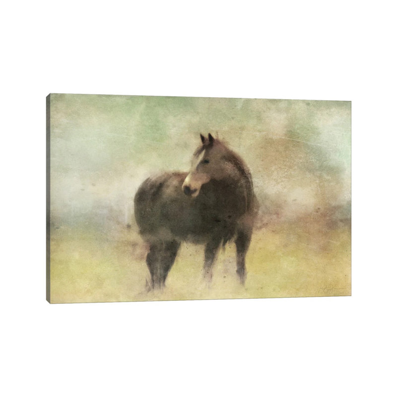 Bay Horse In A Field by Katrina Jones - Wrapped Canvas Painting, 20.32 cm H x 30.48 cm W