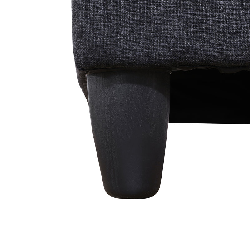 Shalise Upholstered L-Shaped Sectional, Dark Gray Linen