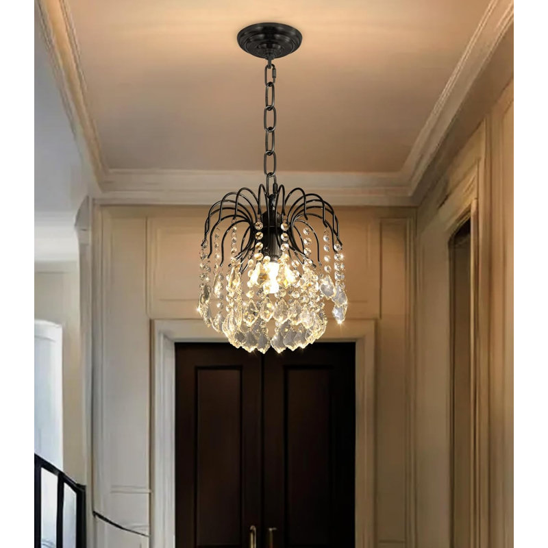 Lustre Raindrop Crytstal, Noir mat
