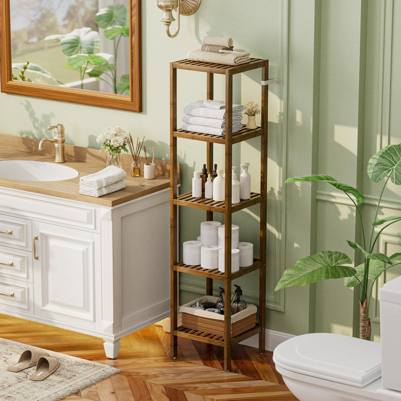 Bathroom Storage Shelf, Walnut