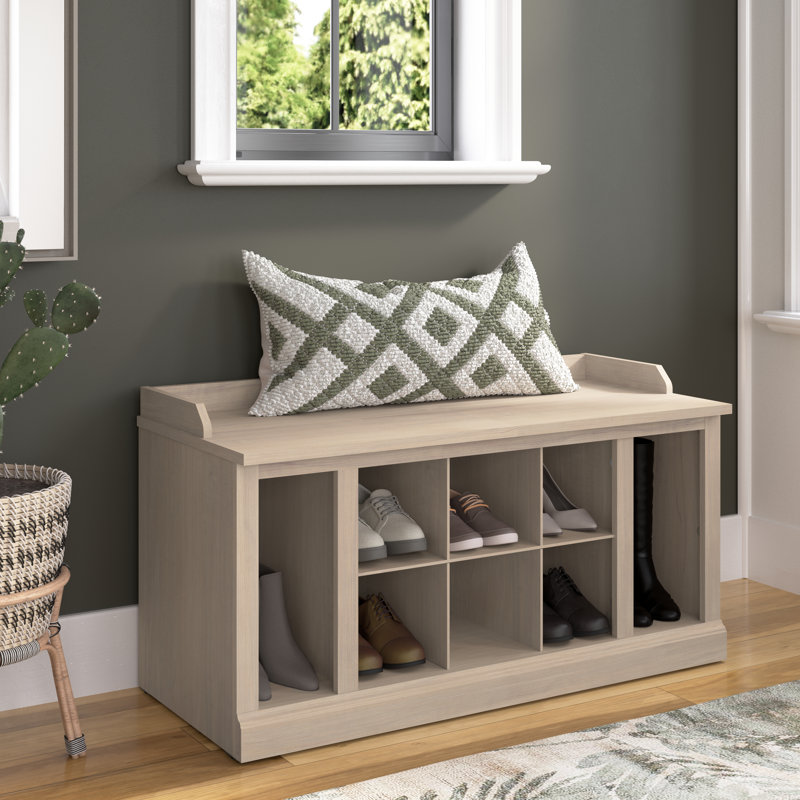 Arulappu Storage Bench, White Washed Maple