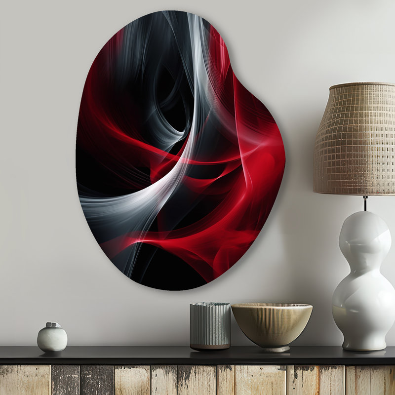 Clémétine - art mural asymétrique abstrait en forme de poire, H 30 po x l 22 po