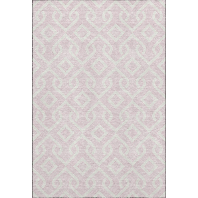 Premium Machine Washable Cerrito Pink Rug, Rectangle 5' x 7'6"