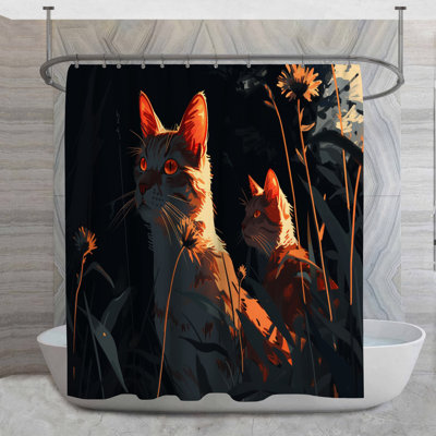 Cats Shower Curtain - Animal Bathroom Decor 16670