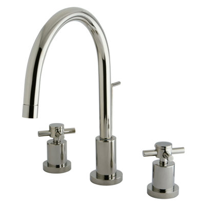 South Beach Double Cross Handle Widespread Bathroom Faucet with Drain Assembly