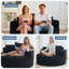 Chaise longue ronde intérieure, canapé circulaire profond en velours côtelé avec porte-gobelets-317274446