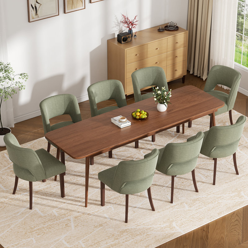 Chaise d'appoint rembourrée en bois massif, Vert