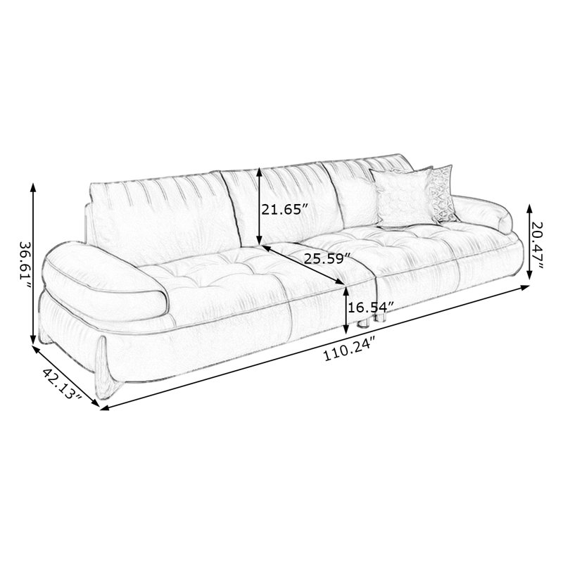 Canapé modulaire en cuir véritable beige, Beige