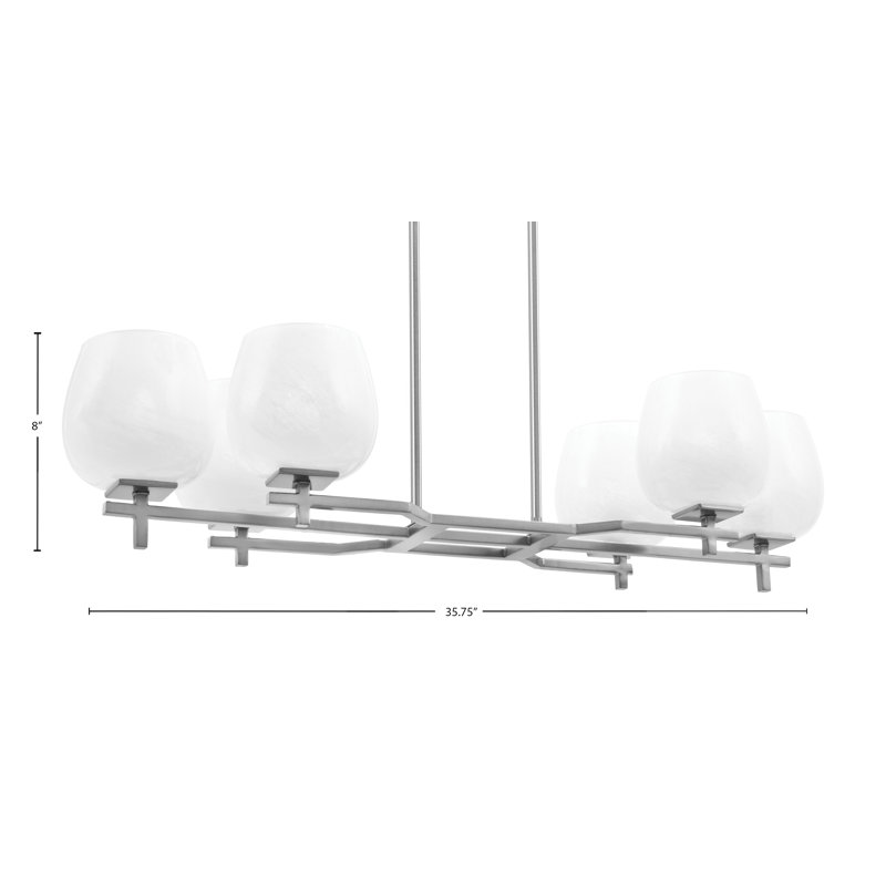 Luminaire pour îlot de cuisine 6 lumières Headland, Nickel