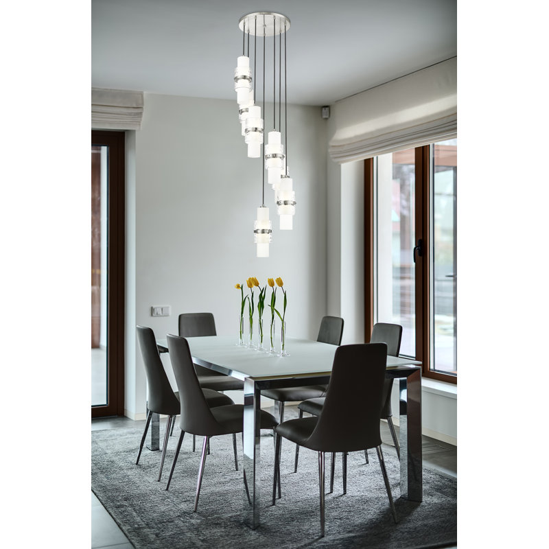 Lustre en grappe à 7 lumières Bryelle, Nickel brossé
