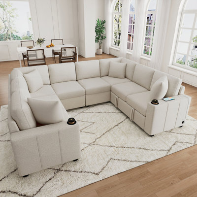108.7" Sectional Sofa Convertible Sofa Bed