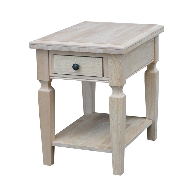 Briseno Solid Wood End Table with Storage, Unfinished