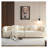 White 4-Seater Sectional Sofa with Solid Wood Frame and Throw Pillows