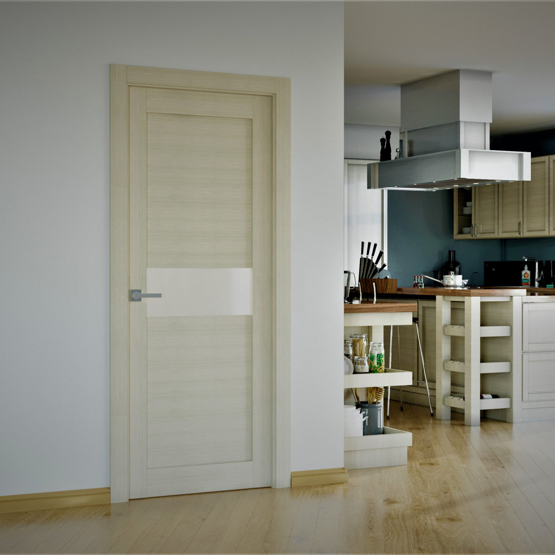 Edna 79.37'' Solid + Manufactured Wood Paneled Slab Door Belldinni 