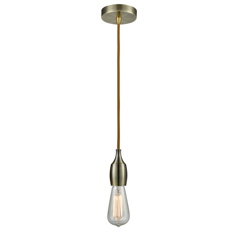 Luminaire suspendu pour une seule ampoule 1 lumières Nurseli, Laiton / cuivre antique
