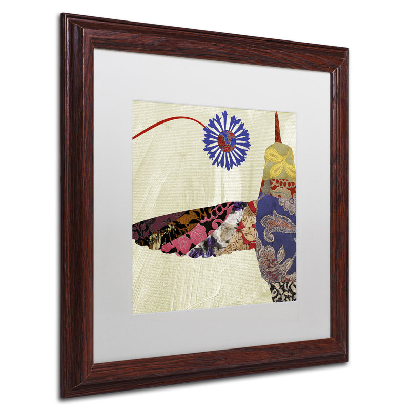 «Hummingbird Brocade I» par Jadaya, impression encadrée, blanc, H 16 po x l 16 po x P 0,5 po