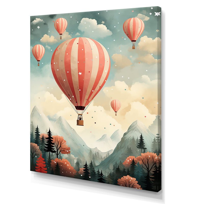 Charme de montgolfière classique, Toile tendue, H 20 po x l 12 po x P 1 po