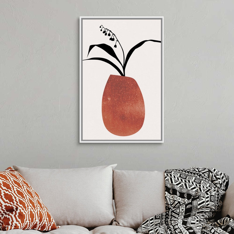 Fleurs d'hiver sur toile, H 38 po x l 26 po, Toile avec cadre blanc