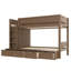 Lit superposé simple au-dessus de simple avec 4 tiroirs de rangement, lit superposé en bois massif avec garde-robe intégré et garde-corps pleine longueur, aucun sommier nécessaire-133037890