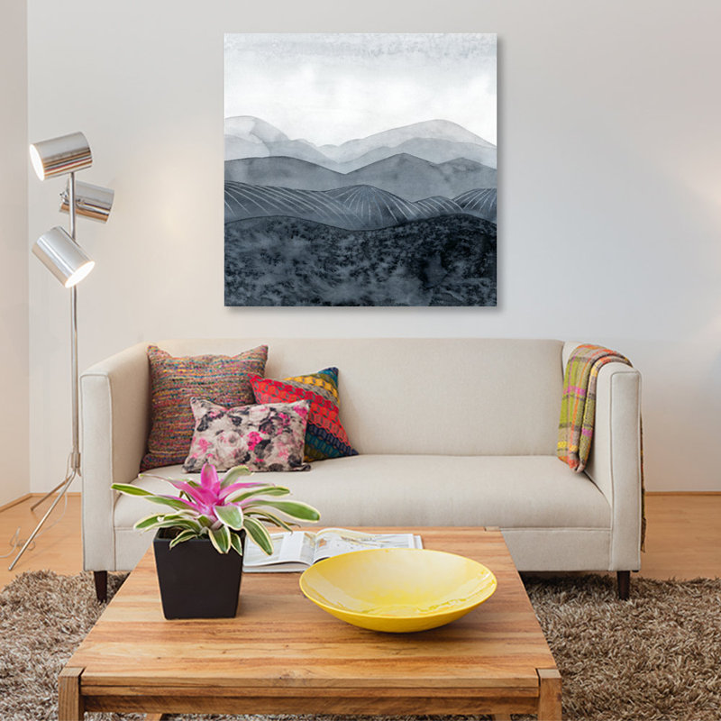 « blustering valley ii », impression sur toile, H 12 po x l 12 po x P 1,5 po, Toile tendue, Pas de tapis