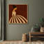 «Elegant Minimal Woman in Flowing Dress Silhouette», impression sur toile encadrée-563709309-563709280