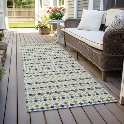 Machine Washable Indoor/Outdoor Christain ACN1412 Linen Rug