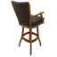 Tabouret en bois Callisnagh - vinyle beige - brun-472149021-472149009
