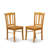 5-Piece Round Natural Oak Finish Solid Wood Top Dining table with 4 Chairs with Lattice Back
