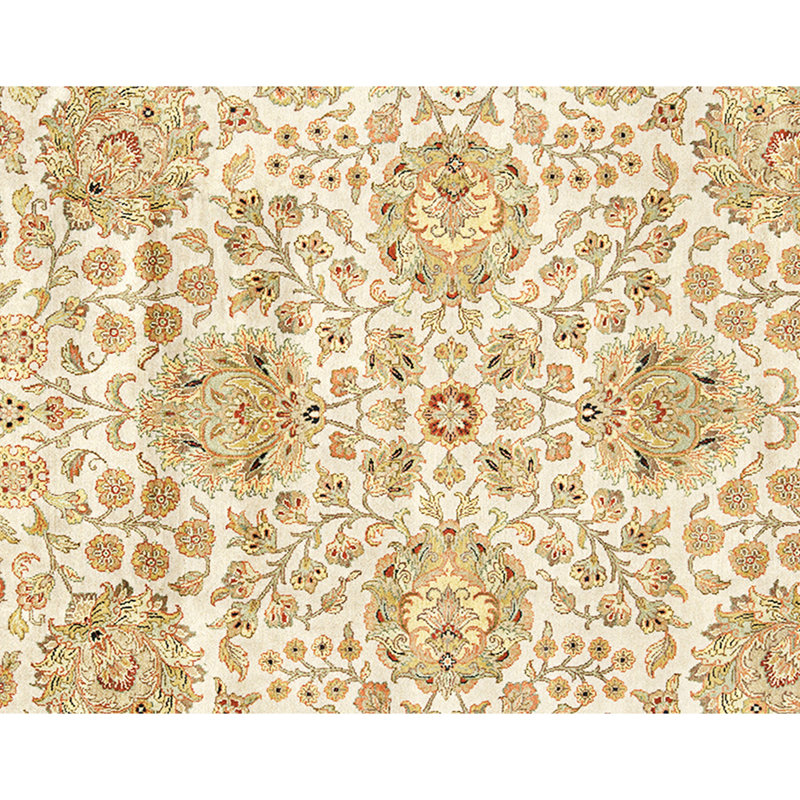 Hand Knotted Wool Area Rug in Camel And Brown