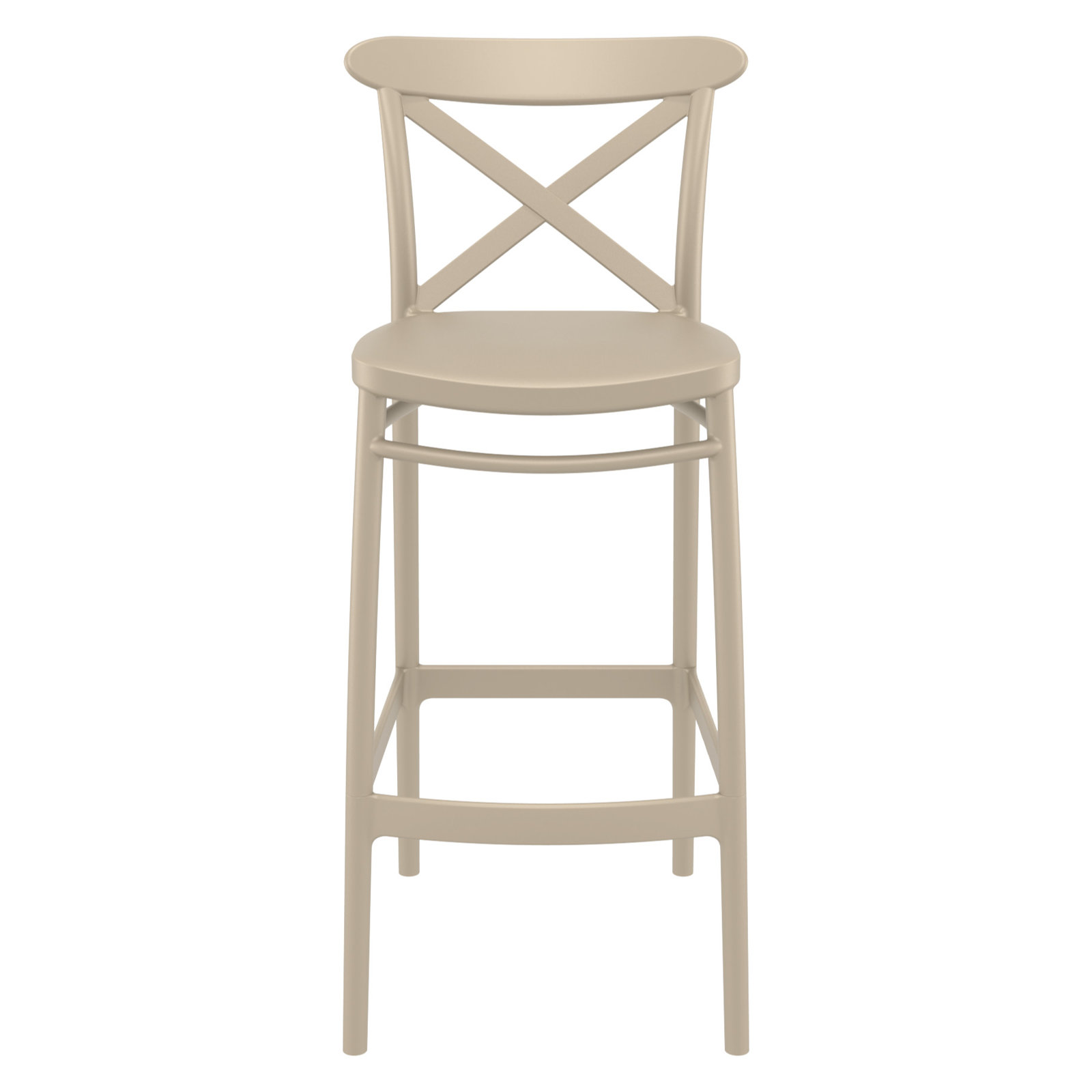 Bijou Outdoor Bar Stool, Taupe, Bar Stool (29.5" Seat Height)