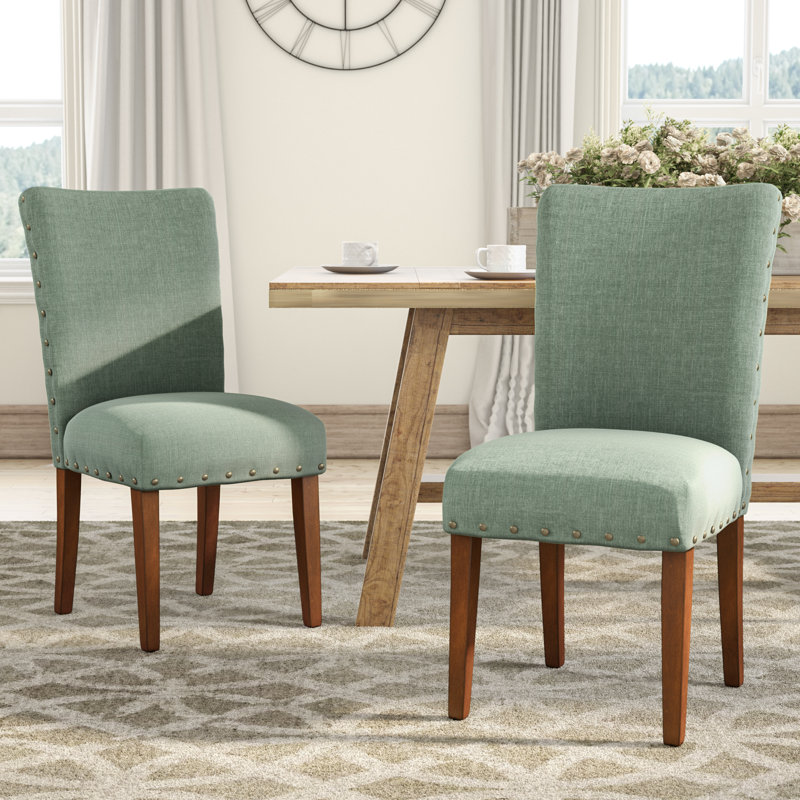 Chaise de salle à manger rembourrée Aalim, Écume de mer