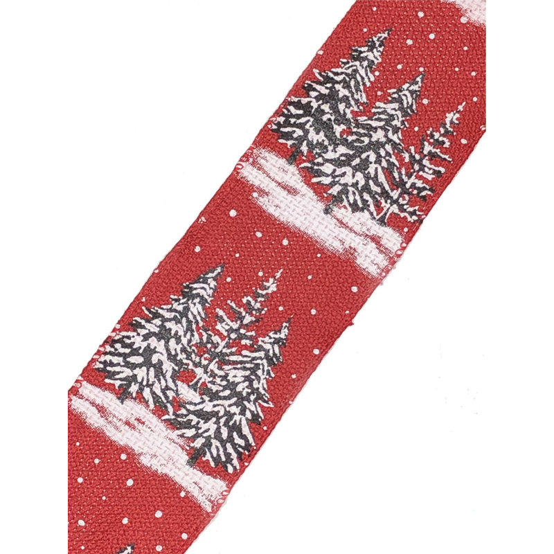 Ruban à motif neige recouverte d'arbres