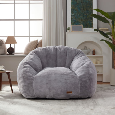 Fauteuil à billes en fausse fourrure en forme de coquillage, canapé à billes coquillage pour salon et chambre à coucher