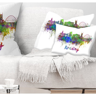 Coussin décoratif lecture paysage urbain