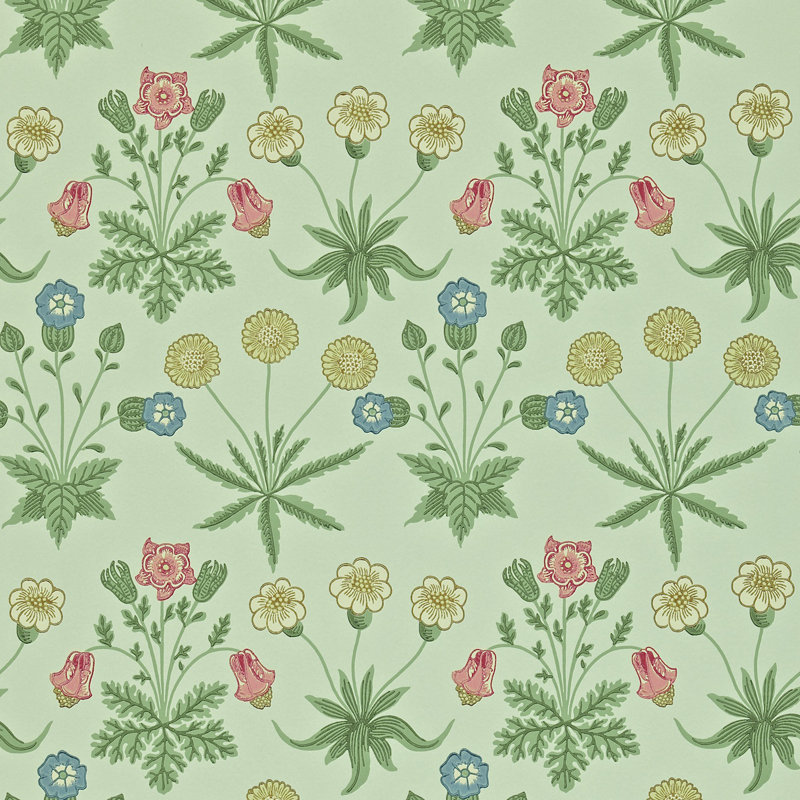 Daisy 10.05m x 52cm Matte Wallpaper Roll, Green