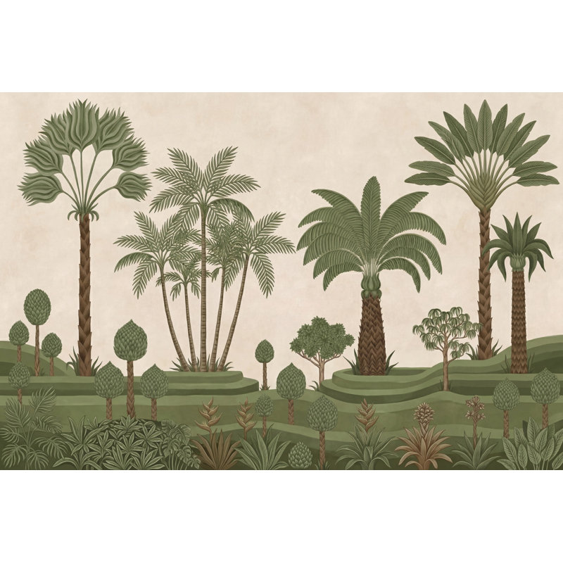 Décoration murale botanique amovible, 140 po x 108 po, Peler et coller