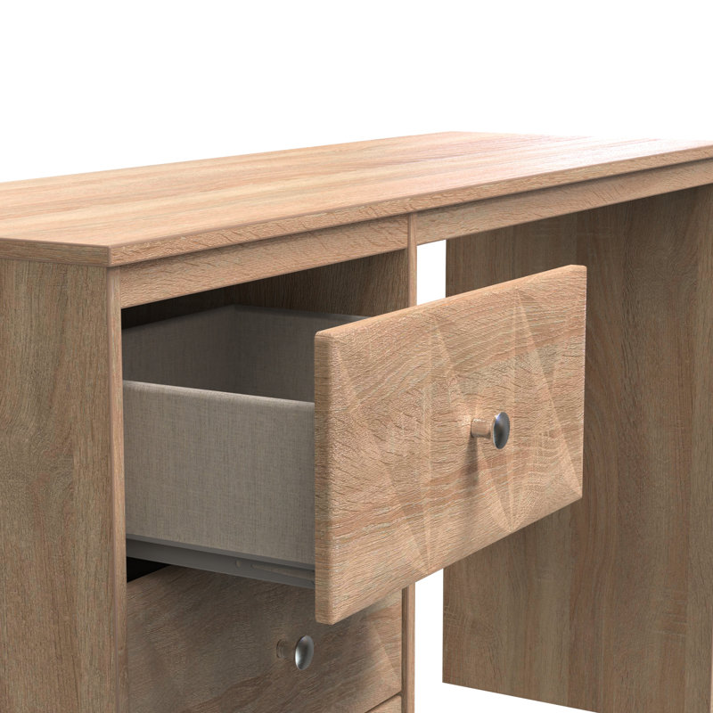 Ceinwen 3 Drawer Desk (Ready Assembled), Bardolino Oak
