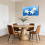 Fleurs de lys blanc sur toile bleue, reproduction d'art sur toile tendue, ensemble de 1-1452363927