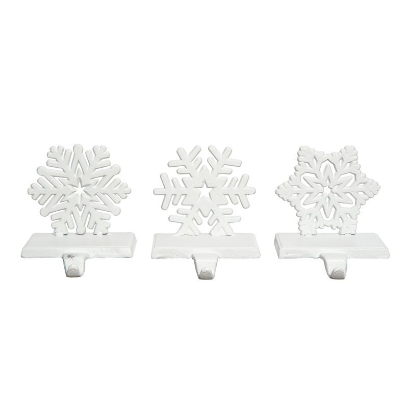  Cast Iron Snowflake Stocking Holder Set Home Decorations Set of 3 Christmas