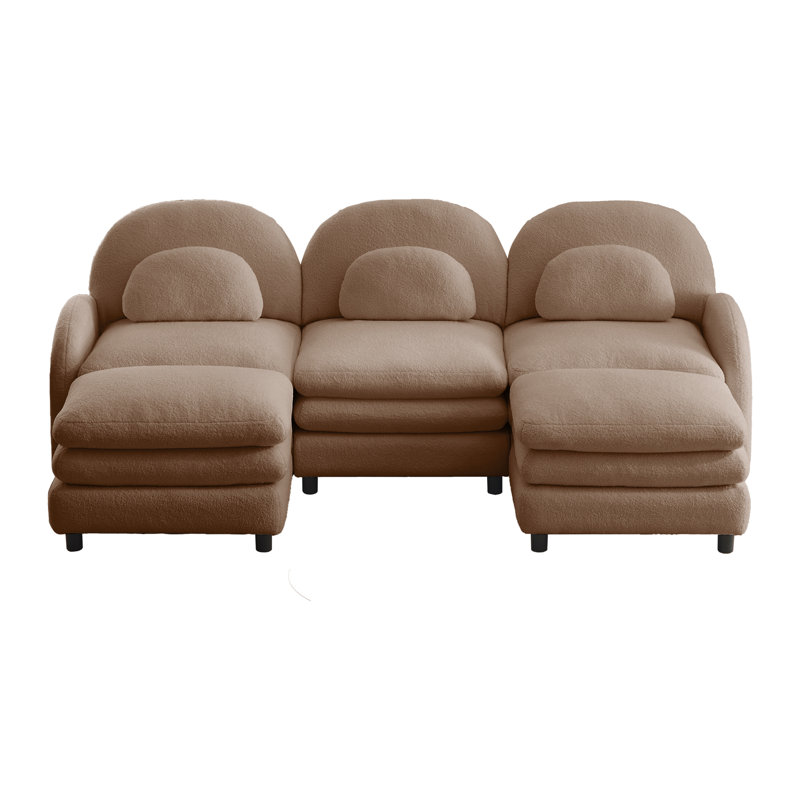 Canapé 3 places Teddy, 35.4" H x 98.2" W x 33.8" D, Camel