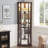 Corner Glass Cabinet Lighted Curio Cabinet Corner Display Case-1466799433