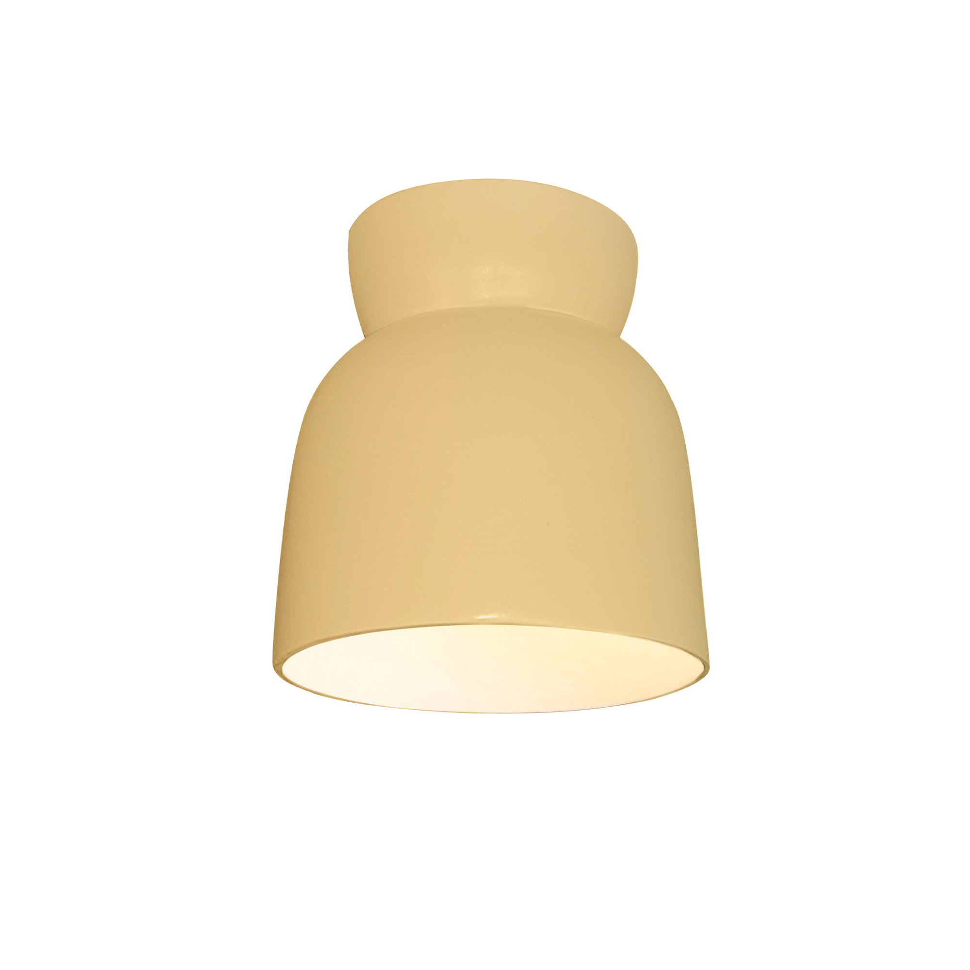 Logan Single Light Ceramic 8'' H X 7.5'' W  Flush Mount, Muted Yellow, Incandescent (Not Included)